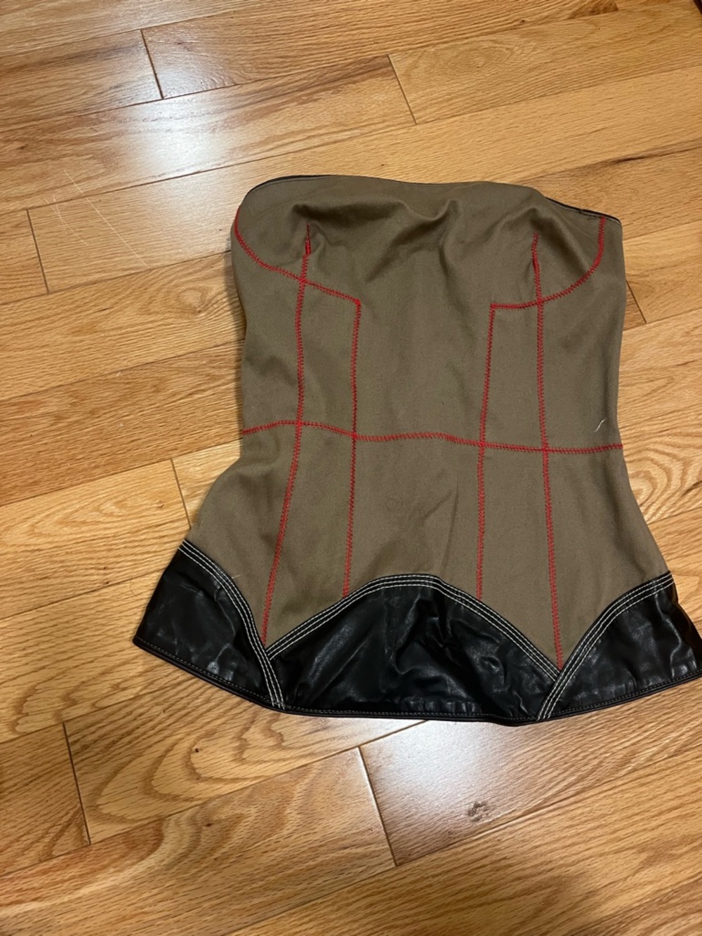 DSQUARED2 corset with leather accents and buckle